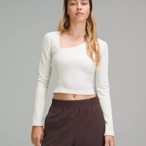 lululemon athletica Tops - RIBBED SOFTSTREME ASYMMETRICAL LONG-SLEEVE SHIRT